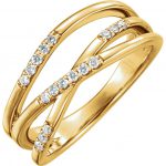 14K Yellow 1/6 CTW Natural Diamond Criss-Cross Ring - 122776