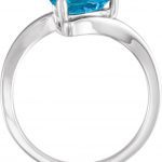 14K White Natural Swiss Blue Topaz Ring - 71809