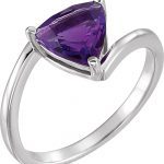 14K White Natural Amethyst Ring - 71803