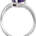 14K White Natural Amethyst Ring - 71803