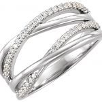 14K White 1/5 CTW Natural Diamond Criss-Cross Ring - 122775