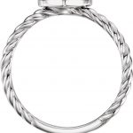 Platinum 1/8 CTW Natural Diamond Heart Rope Ring - 122881