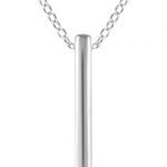 14K White .015 CT Natural Diamond Bar 16-18" Necklace - 652219