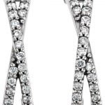 Platinum 1/4 CTW Natural Diamond Criss-Cross J-Hoop Earrings - 86333