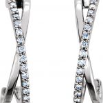 Platinum 1/6 CTW Natural Diamond Criss-Cross J-Hoop Earrings - 86334