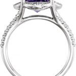 14K White Natural Checkerboard Amethyst & 3/8 CTW Natural Diamond Ring - 71815