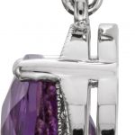 Platinum Checkerboard Natural Amethyst & 1/10 CTW Natural Diamond Pendant - 86313