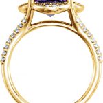 14K Yellow Natural Checkerboard Amethyst & 3/8 CTW Natural Diamond Ring - 71815