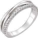 14K White 1/4 CTW Natural Diamond Criss-Cross Ring - 122872