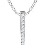 14K White 1/4 CTW Natural Diamond Graduated 16-18" Bar Necklace - 652217