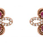 14K Rose Natural Ruby & 1/4 CTW Natural Diamond Earrings - 86367