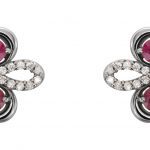 Platinum Natural Ruby & 1/4 CTW Natural Diamond Earrings - 86367