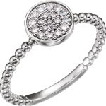 Platinum 1/8 CTW Natural Diamond Cluster Beaded Ring - 122820