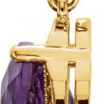 14K Yellow Checkerboard Natural Amethyst & 1/10 CTW Natural Diamond Pendant - 86313