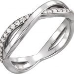 14K White 1/8 CTW Natural Diamond Infinity-Inspired Ring - 122898