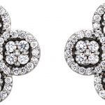 14K White 1/2 CTW Natural Diamond Clover Earrings - 86362