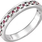 Platinum Natural Ruby Stackable Ring - 71831