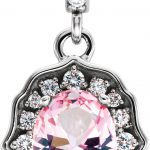 Platinum Natural Peach Morganite & 1/6 CTW Natural Diamond Pendant - 86389