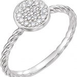 Platinum 1/6 CTW Natural Diamond Cluster Rope Ring - 122882