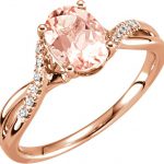 14K Rose Natural Pink Morganite & .06 CTW Natural Diamond Ring Size 7 - 651501