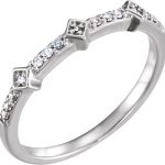 14K White 1/10 CTW Natural Diamond Stackable Ring - 652127