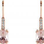 14K Rose Natural Pink Morganite & .05 CTW Natural Diamond Earrings - 651506