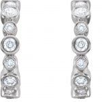 Sterling Silver 1/4 CTW Natural Diamond Huggie Earrings - 86441