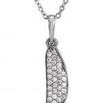 Platinum 1/5 CTW Natural Diamond Feather 16-18" Necklace - 86433