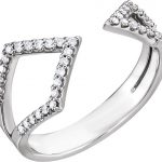 14K White 1/5 CTW Natural Diamond Geometric Ring - 123009