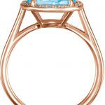 14K Rose Natural Sky Blue Topaz & 1/8 CTW Natural Diamond Ring - 71632