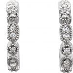 Sterling Silver 1/8 CTW Natural Diamond Hoop Earrings - 86456