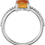 Platinum 7 mm Round Natural Citrine & 1/10 CTW Natural Diamond Ring - 71696