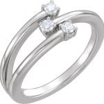 Platinum 1/5 CTW Natural Diamond Bypass Ring - 123141