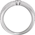 Platinum 1/8 CTW Natural Diamond Bezel-Set Beaded Ring - 123108