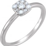 Platinum 1/4 CTW Natural Diamond Stackable Cluster Ring - 123145