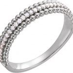 Platinum 1/6 CTW Diamond Beaded Ring - 123117