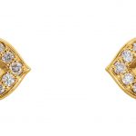 14K Yellow 3/4 CTW Natural Diamond Halo-Style Clover Earrings - 86494