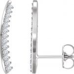 14K White 1/3 CTW Natural Diamond Ear Climbers - 652342