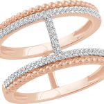 14K Rose 1/5 CTW Natural Diamond Negative Space Ring - 652421