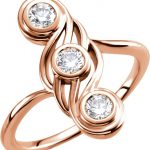 14K Rose 1/2 CTW Natural Diamond Three-Stone Ring - 122214