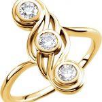 14K Yellow 1/2 CTW Natural Diamond Three-Stone Ring - 122214