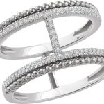 14K White 1/5 CTW Natural Diamond Negative Space Ring - 652421