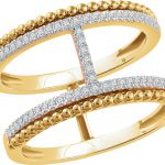 14K Yellow 1/5 CTW Natural Diamond Negative Space Ring - 652421