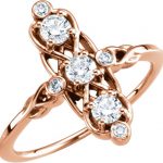 14K Rose 1/5 CTW Natural Diamond Three-Stone Ring - 122212