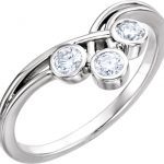 14K White 1/3 CTW Natural Diamond Three-Stone Ring - 122210