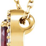 14K Yellow Natural Mozambique Garnet & .05 CTW Natural Diamond 16" Necklace - 86067