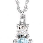 14K White Natural Aquamarine & .02 CT Natural Diamond 18" Necklace - 651534