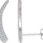 14K White 3/8 CTW Natural Diamond Ear Climbers - 652341