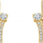 14K Yellow 5/8 CTW Natural Diamond Two-Stone J-Hoop Earrings - 652327