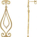 14K Yellow 1/6 CTW Natural Diamond Fleur-de-Lis Earrings - 85620